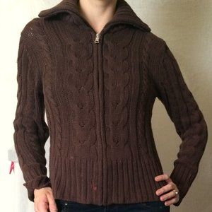 Banana Republic Chocolate Brown Zip-up Cardigan M